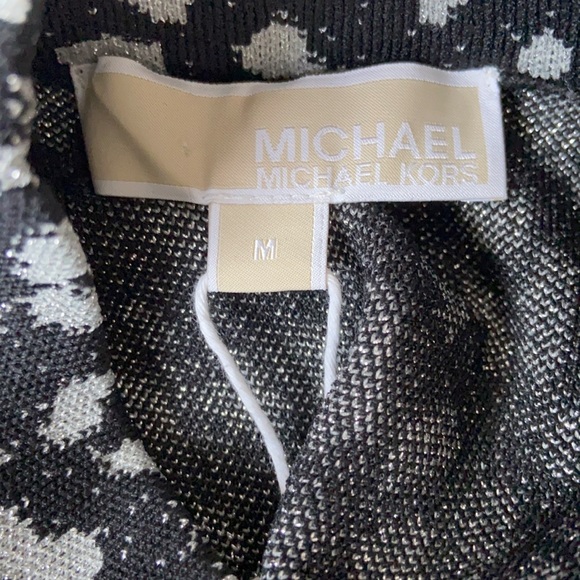 🆕 MICHAEL KORS Black & Silver Lurex Animal Print Top - Picture 11 of 11